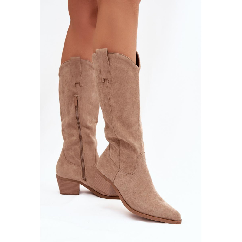 Dámske Koničkové čižmy Khaki Jazelle - Béžová