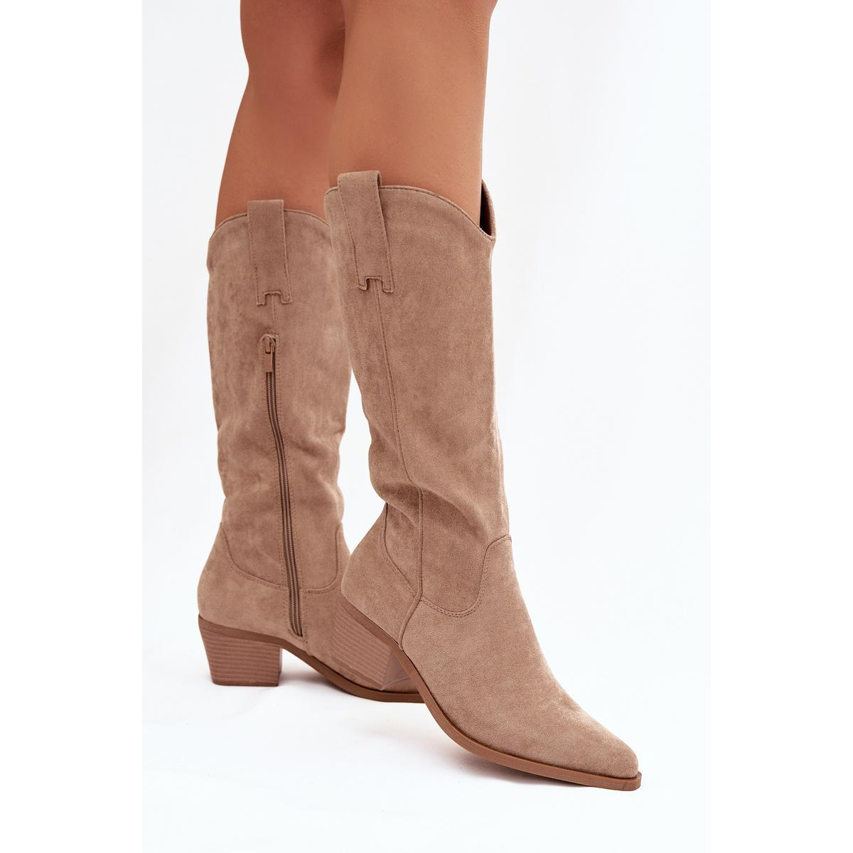Dámske Koničkové čižmy Khaki Jazelle - Béžová