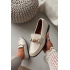Dámske loafersy s ozdobným detailom svetlos béžové Rosynne - Béžová