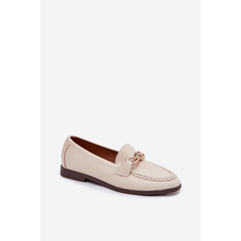 Dámske loafersy s ozdobným detailom svetlos béžové Rosynne - Béžová