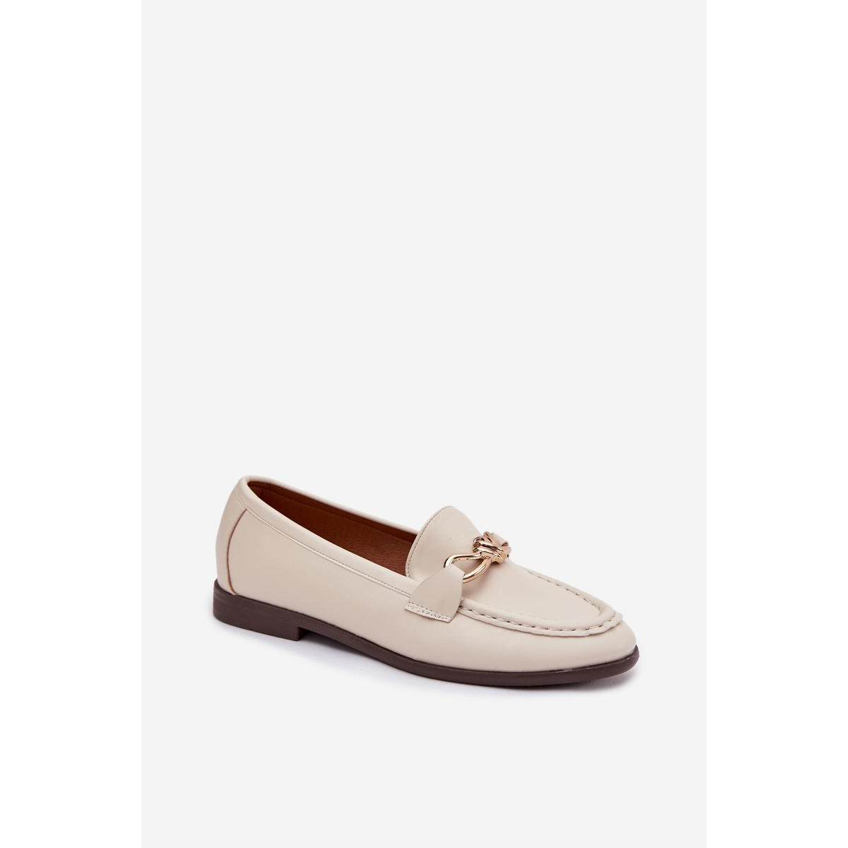 Dámske loafersy s ozdobným detailom svetlos béžové Rosynne - Béžová