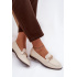 Dámske loafersy s ozdobným detailom svetlos béžové Rosynne - Béžová
