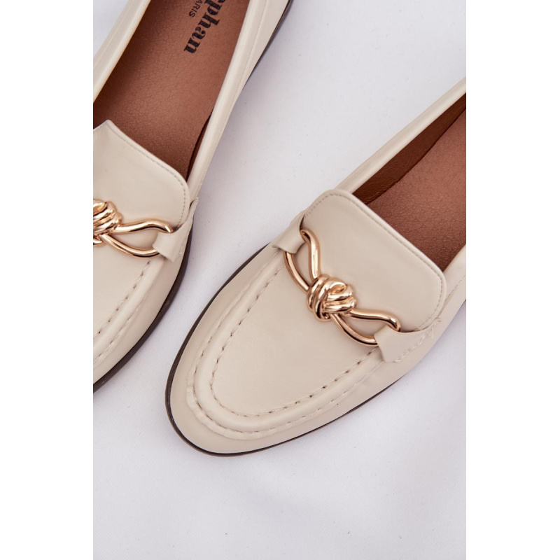 Dámske loafersy s ozdobným detailom svetlos béžové Rosynne - Béžová
