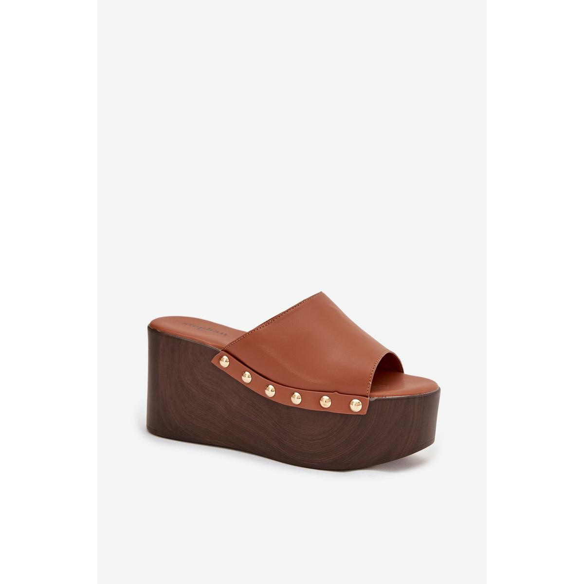 Dámske platformové šľapky s prackami Camel Mareline - Odtiene hnedej a béžovej