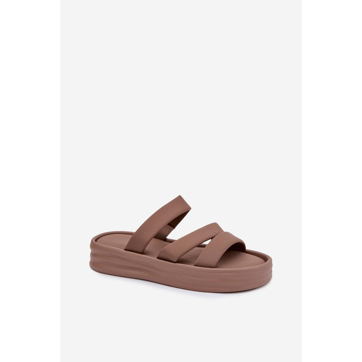 Materiálové dámske platformové sandále s remienkami Khaki Liorine - Béžová
