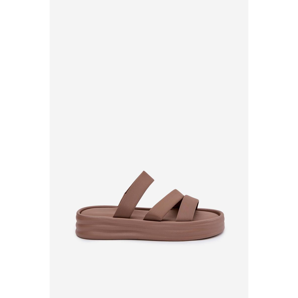 Materiálové dámske platformové sandále s remienkami Khaki Liorine - Béžová