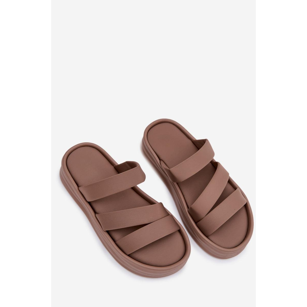 Materiálové dámske platformové sandále s remienkami Khaki Liorine - Béžová