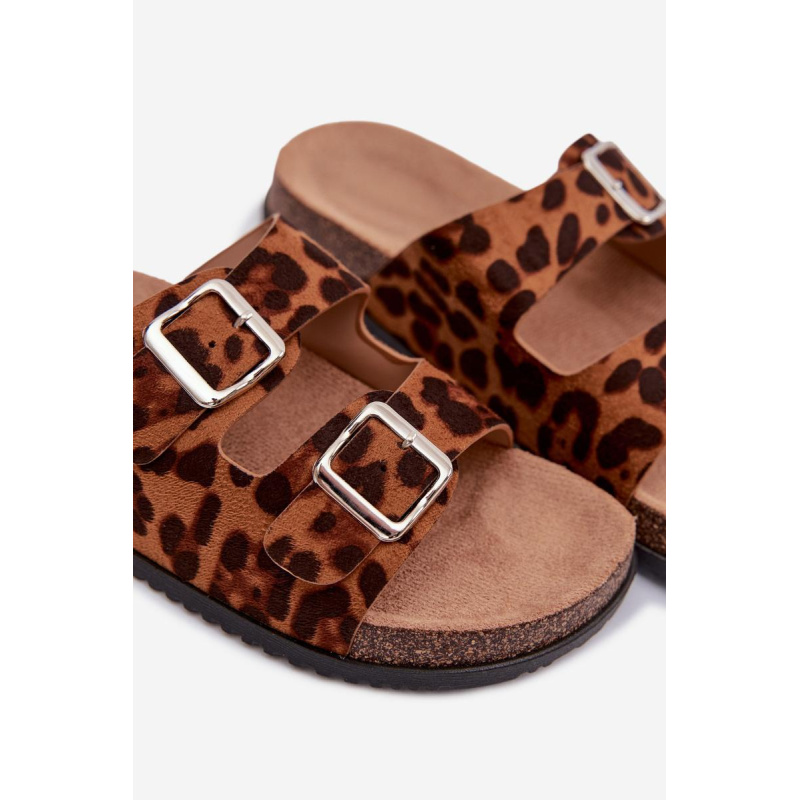 Dámske Papuče S Remienkami Leopard Oliena - Odtiene hnedej a béžovej