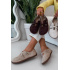 Kožené semišové poltopánky pre ženy Barefoot s remienkami Zazoo N1271 Béžové - Béžová