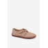 Kožené semišové poltopánky pre ženy Barefoot s remienkami Zazoo N1271 Béžové - Béžová