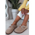 Kožené semišové poltopánky pre ženy Barefoot s remienkami Zazoo N1271 Béžové - Béžová