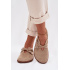 Kožené semišové poltopánky pre ženy Barefoot s remienkami Zazoo N1271 Béžové - Béžová