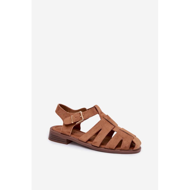 Dámske Rímske Sandále S Zlatým Prackou Camel Janessa - Odtiene hnedej a béžovej