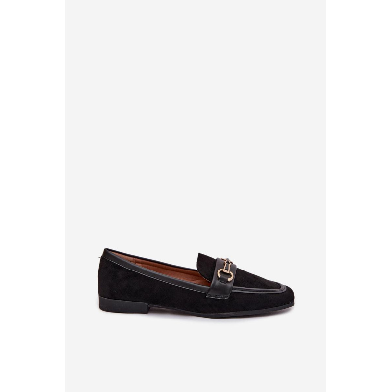 Dámske Loafers Mokasíny S Ozdobou Čierne Palerina - Čierna