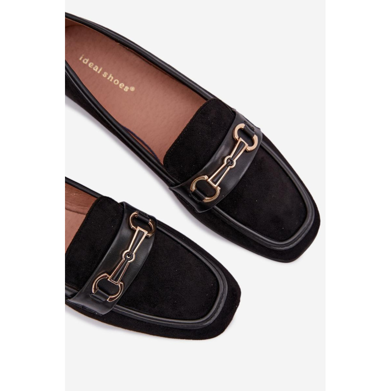 Dámske Loafers Mokasíny S Ozdobou Čierne Palerina - Čierna