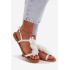 Dámske Ploché Sandále S Dekoratívnymi Kvetmi Biele Noemia - Biela
