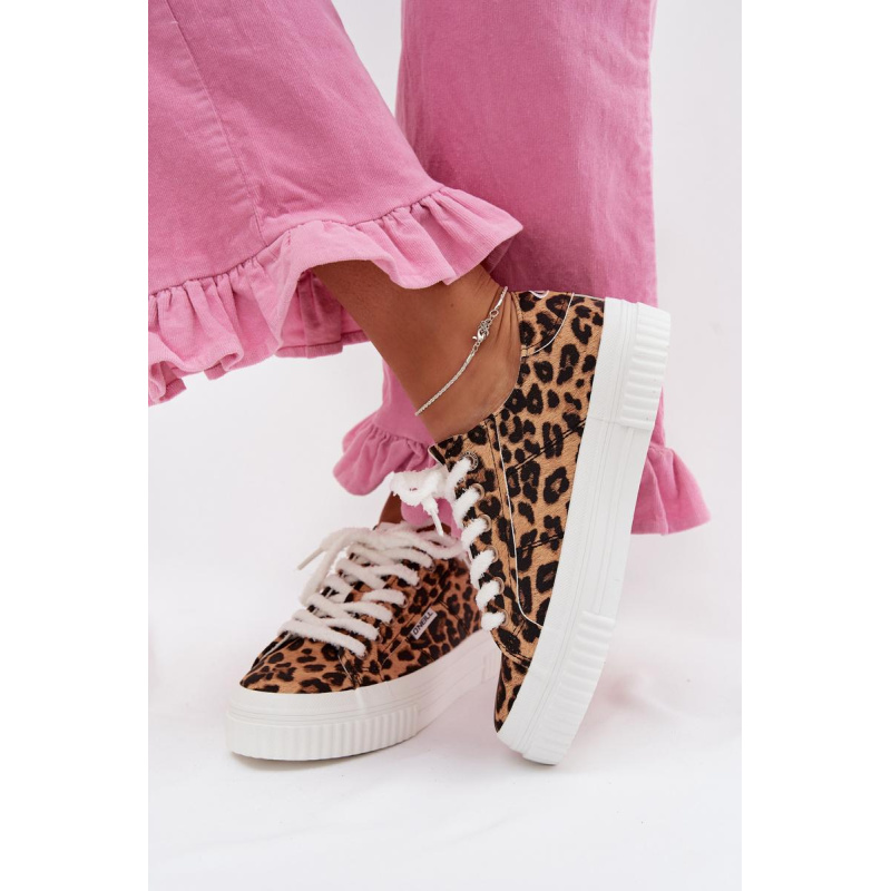 Dámske platformové tenisky O`NEILL SPINNA C WOMEN LOW 90261009.92A Leopard - Odtiene hnedej a béžovej