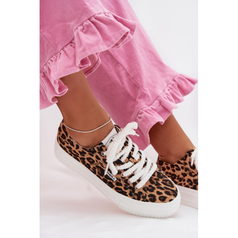 Dámske platformové tenisky O`NEILL SPINNA C WOMEN LOW 90261009.92A Leopard - Odtiene hnedej a béžovej
