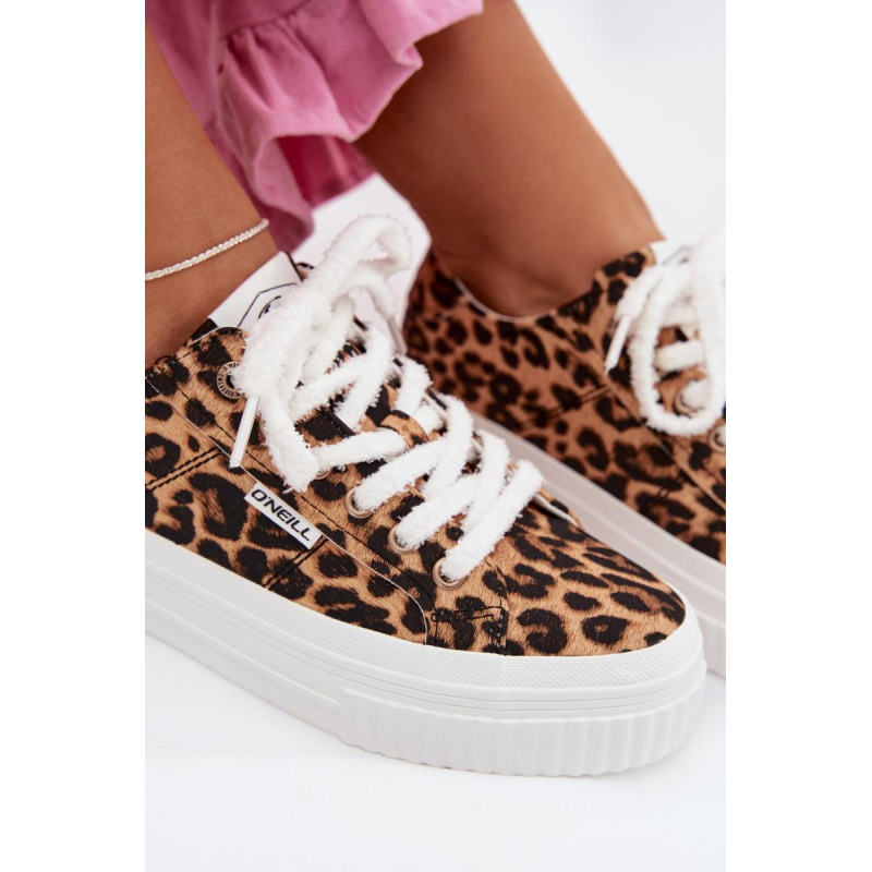 Dámske platformové tenisky O`NEILL SPINNA C WOMEN LOW 90261009.92A Leopard - Odtiene hnedej a béžovej