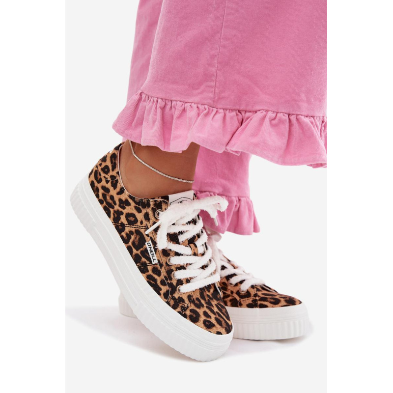 Dámske platformové tenisky O`NEILL SPINNA C WOMEN LOW 90261009.92A Leopard - Odtiene hnedej a béžovej