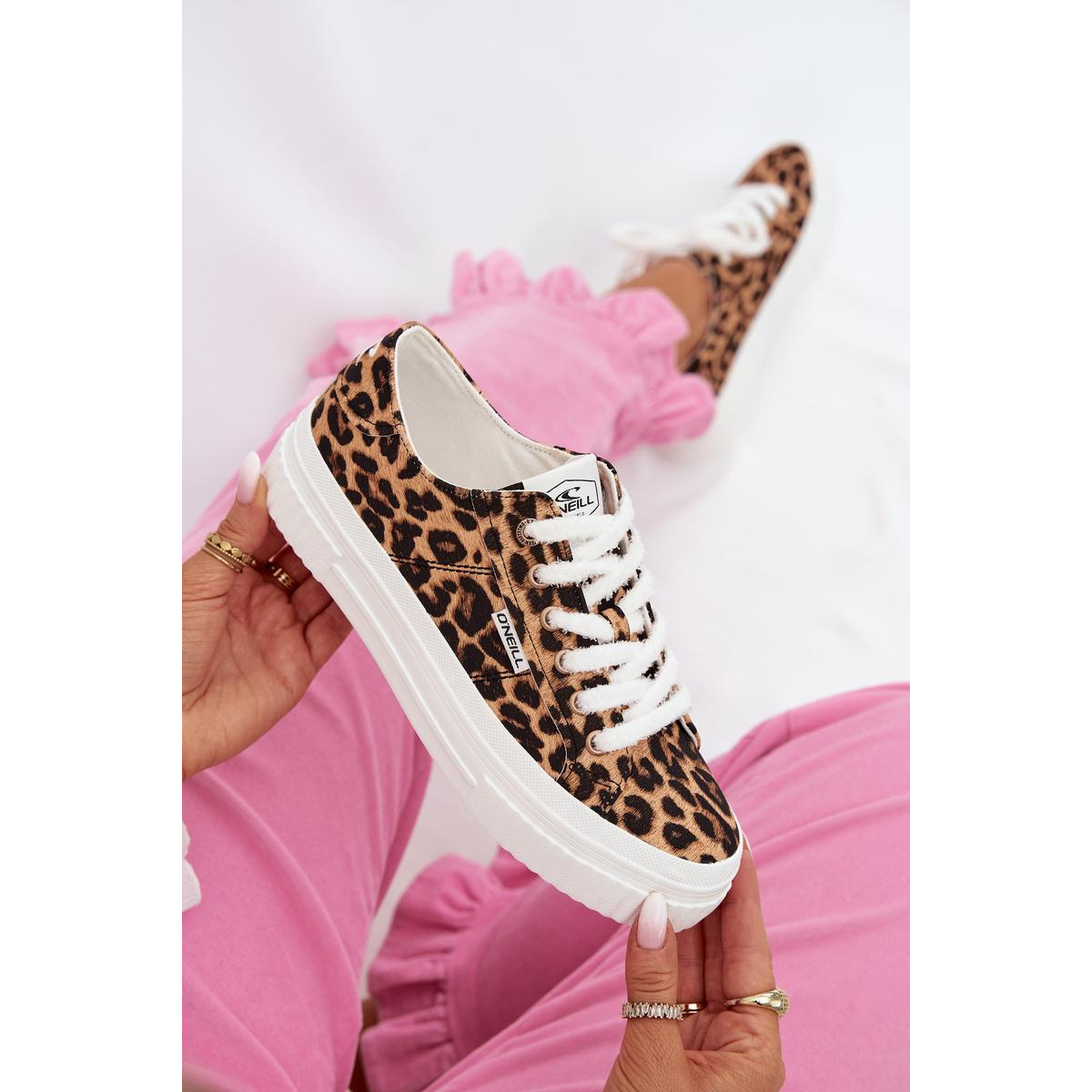 Dámske platformové tenisky O`NEILL SPINNA C WOMEN LOW 90261009.92A Leopard - Odtiene hnedej a béžovej