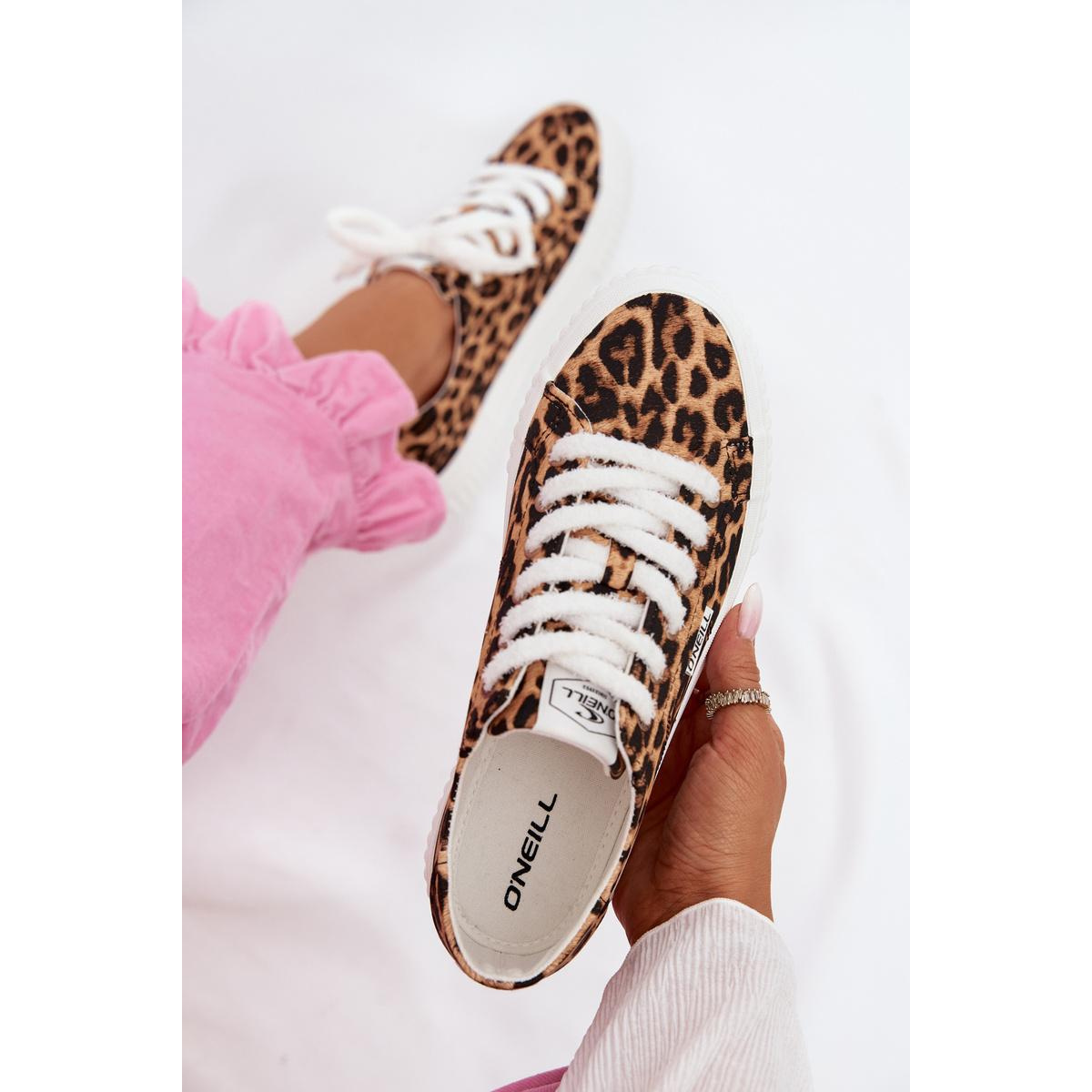 Dámske platformové tenisky O`NEILL SPINNA C WOMEN LOW 90261009.92A Leopard - Odtiene hnedej a béžovej