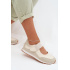 Dámske športové poltopánky na suchý zips Béžové Aveliette - Béžová