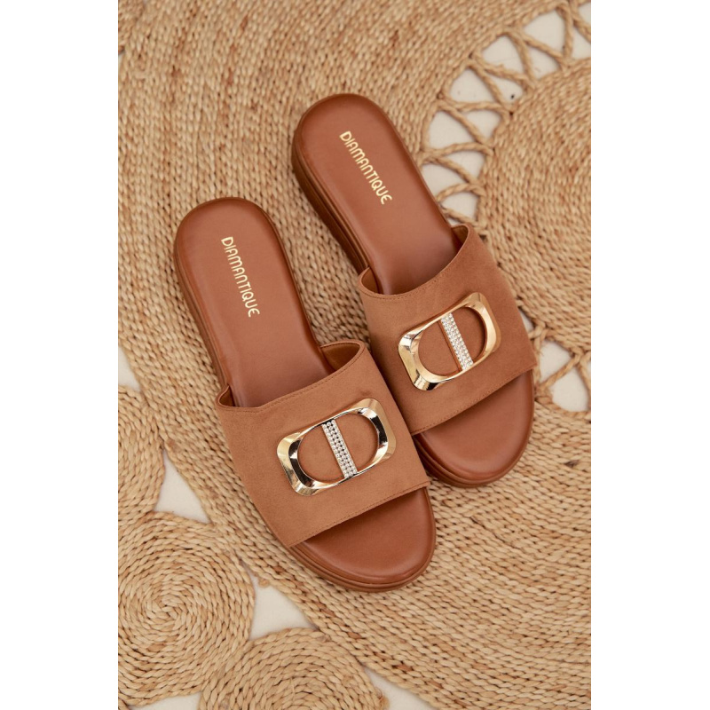 Dámske Papuče S Zlatým Detajlom Camel Elmera - Odtiene hnedej a béžovej