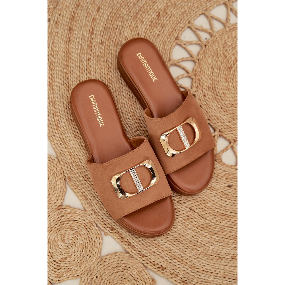 Dámske Papuče S Zlatým Detajlom Camel Elmera - Odtiene hnedej a béžovej