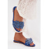 Dámske ploché modré papuče s ozdobou Grelora - Modrá