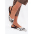 Dámske Ploché Čierne Vyšívané Sandále Grelia - Čierna