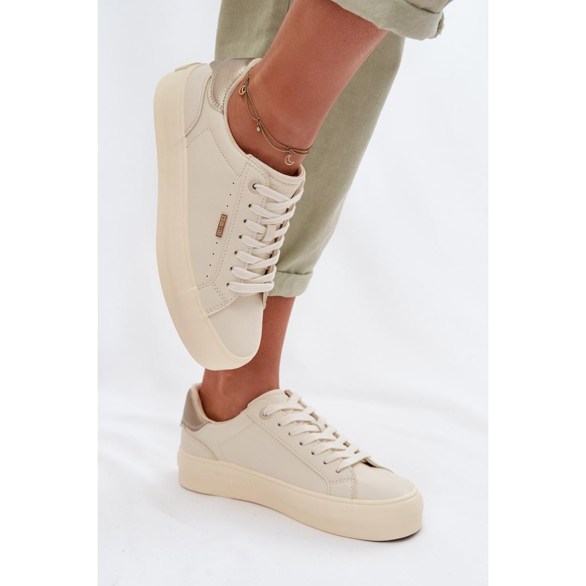 Sneakers na platforme Big Star TT274806 Béžové - Béžová