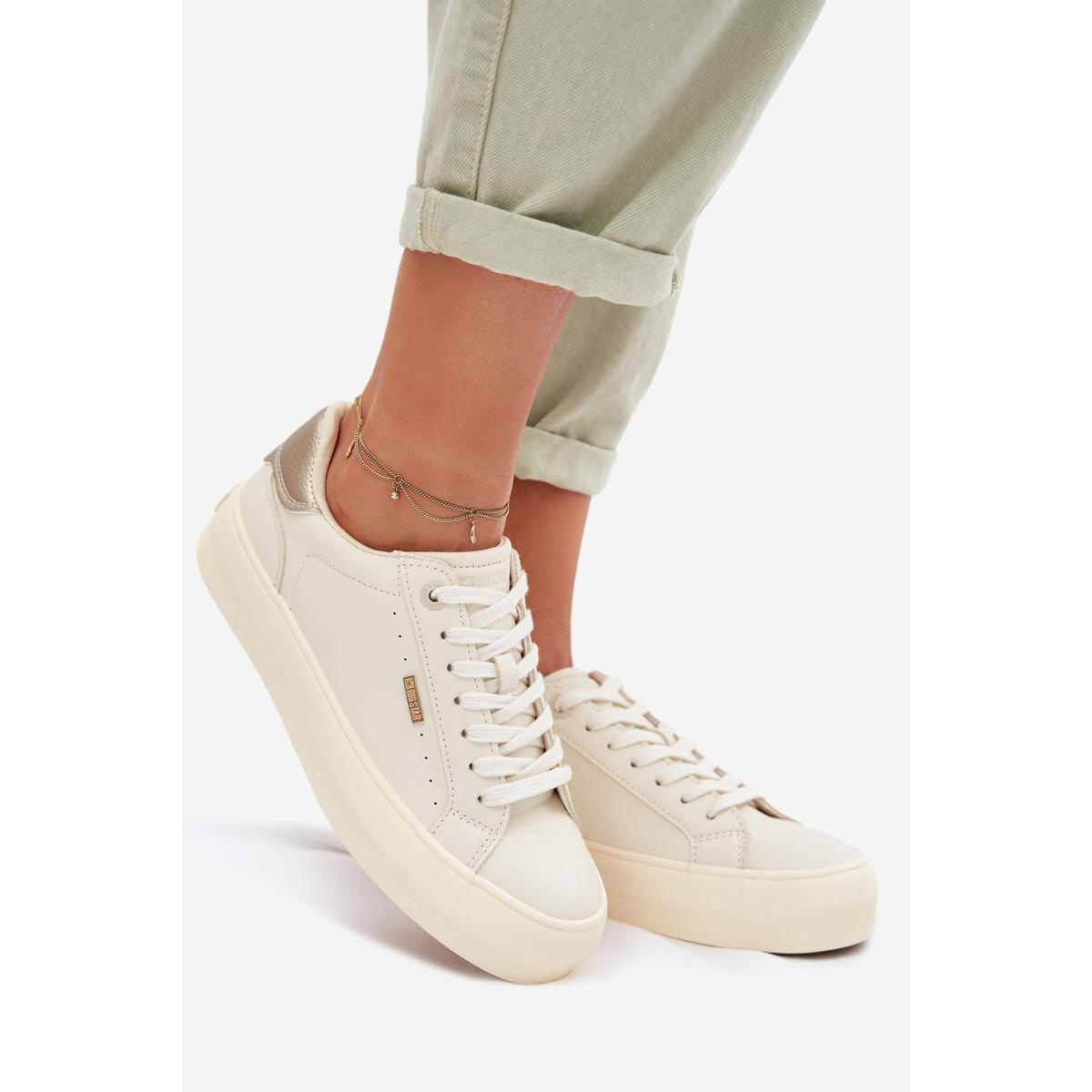 Sneakers na platforme Big Star TT274806 Béžové - Béžová
