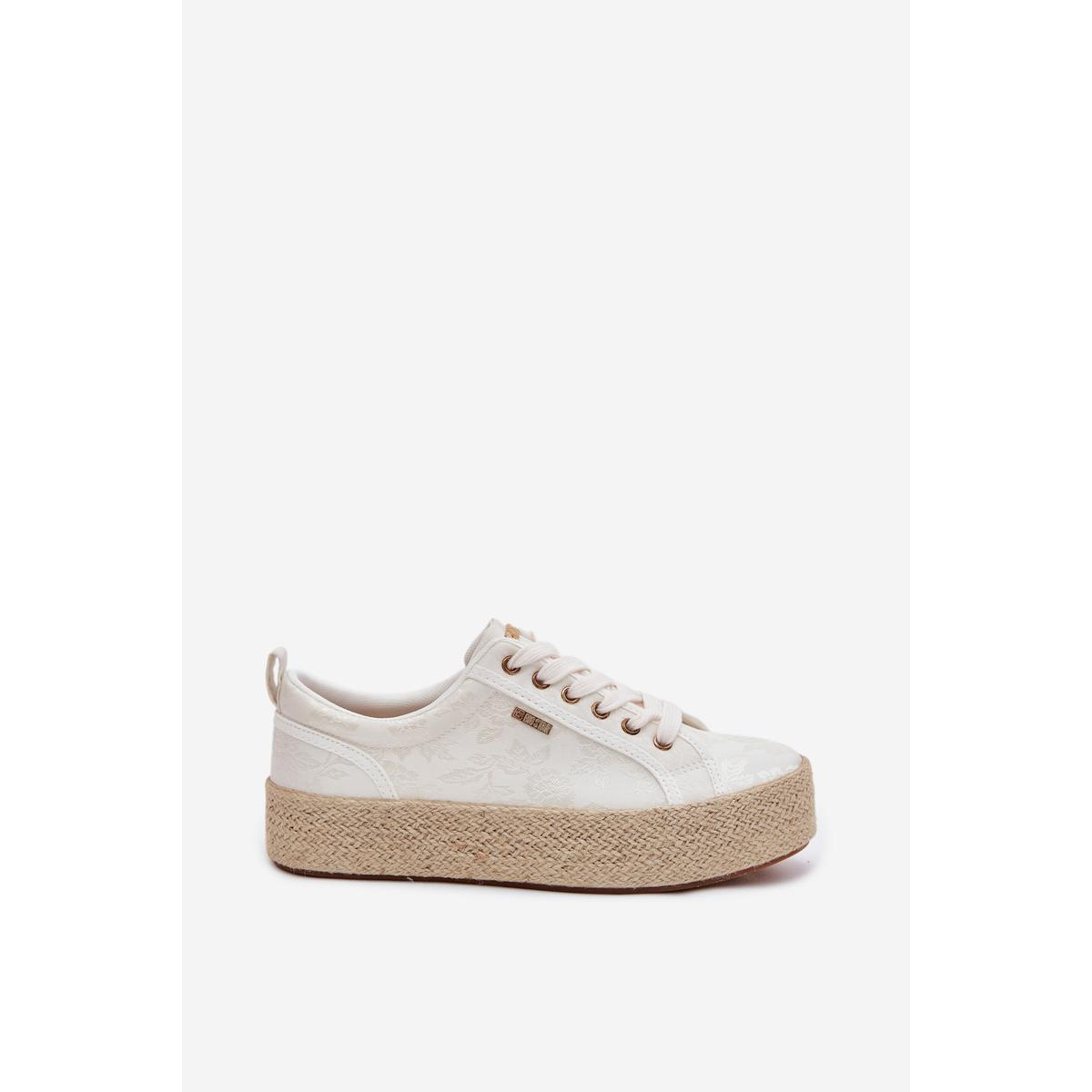 Dámske Espadrilles Tenisky Na Platforme Big Star TT274346 Ecru - Biela