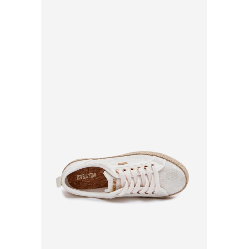 Dámske Espadrilles Tenisky Na Platforme Big Star TT274346 Ecru - Biela