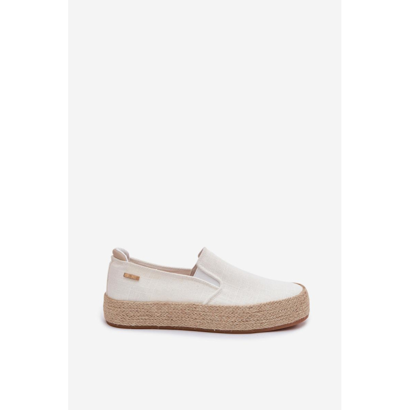 Dámske espadrilly na platforme Big Star TT274090 Ecru - Biela