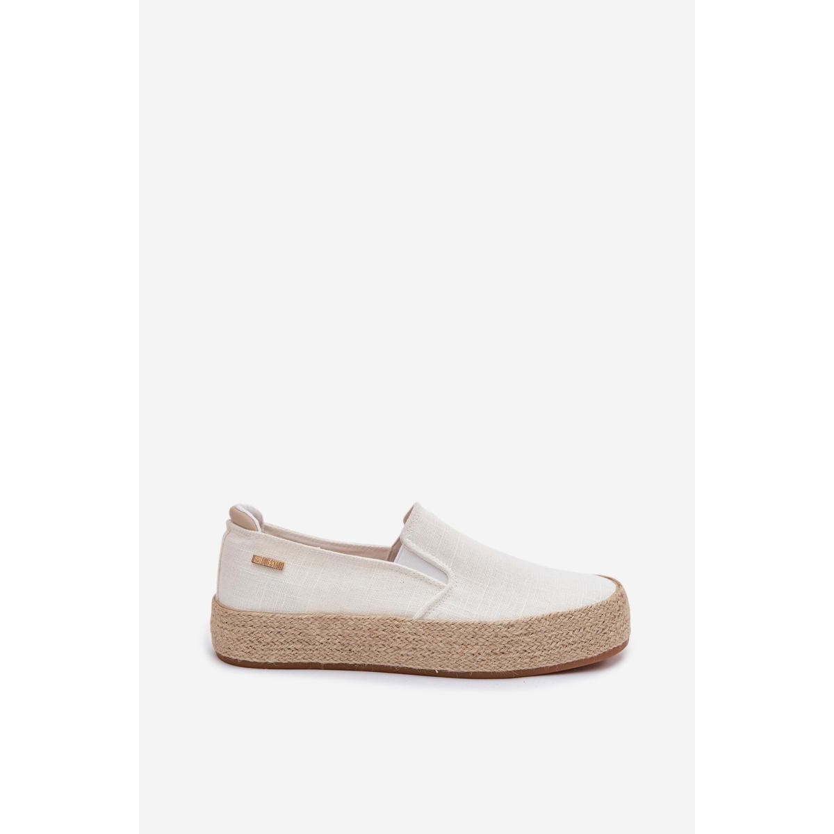 Dámske espadrilly na platforme Big Star TT274090 Ecru - Biela