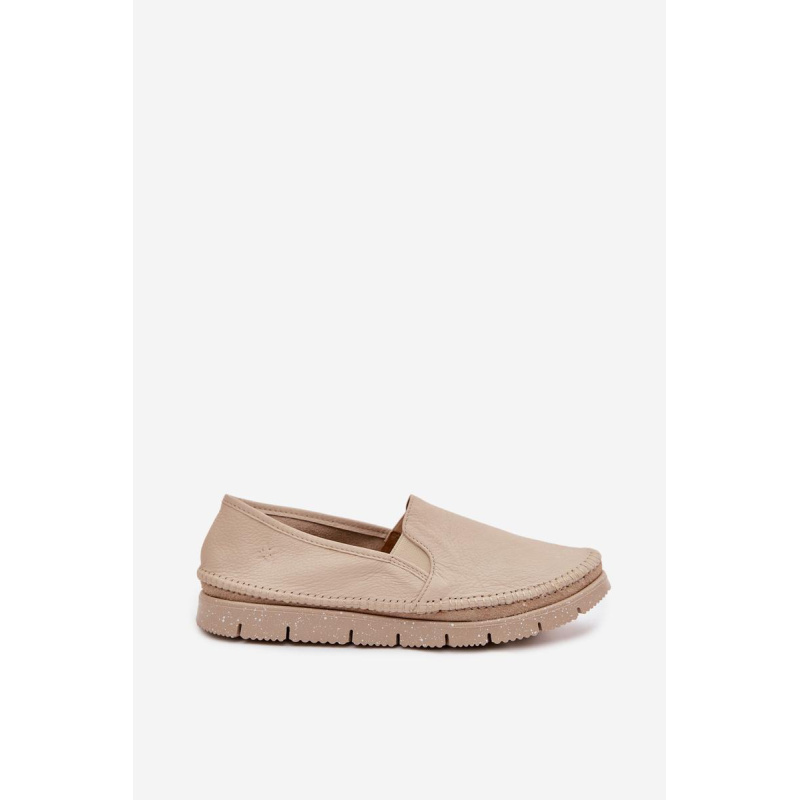 Dámske Slip-on Kožené Topánky Maciejka 03512-04 Béžové - Béžová