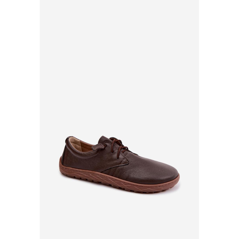 Kožené dámske mokasiny Barefoot Zazoo 10189 Čokoládové - Odtiene hnedej a béžovej