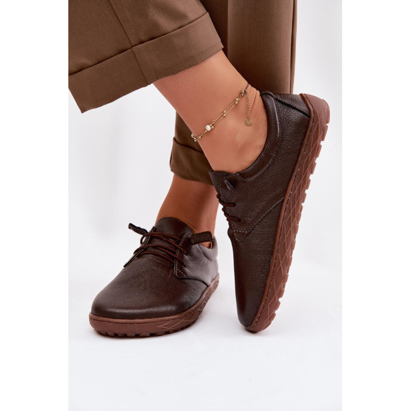 Kožené dámske mokasiny Barefoot Zazoo 10189 Čokoládové - Odtiene hnedej a béžovej