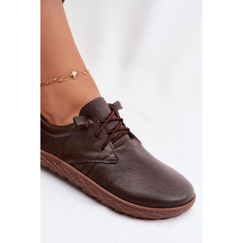 Kožené dámske mokasiny Barefoot Zazoo 10189 Čokoládové - Odtiene hnedej a béžovej