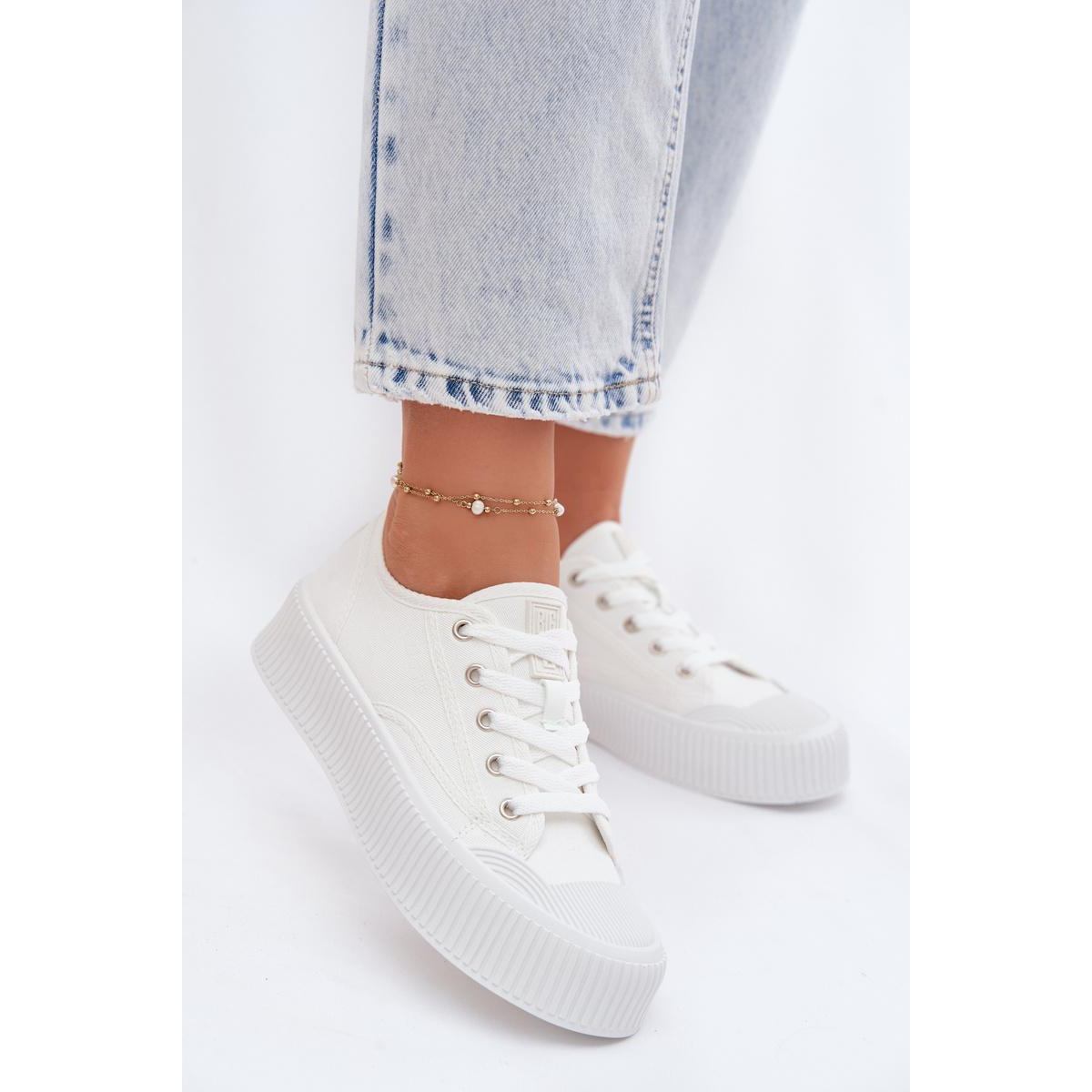 Dámske tenisky na platforme Big Star TT274269 Biele - Biela