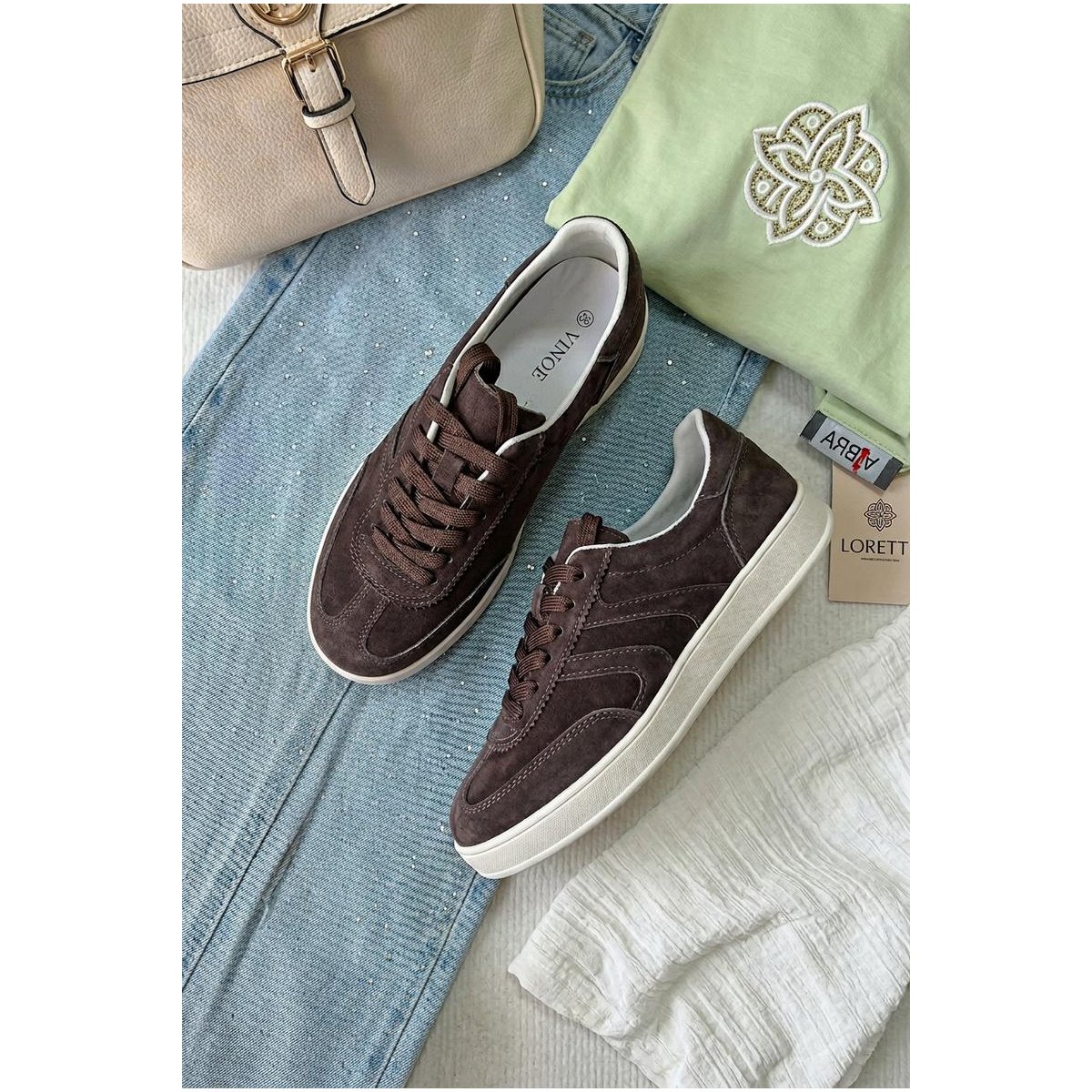 Sneakersy z velúru Vinceza 95400 Čokoládové
