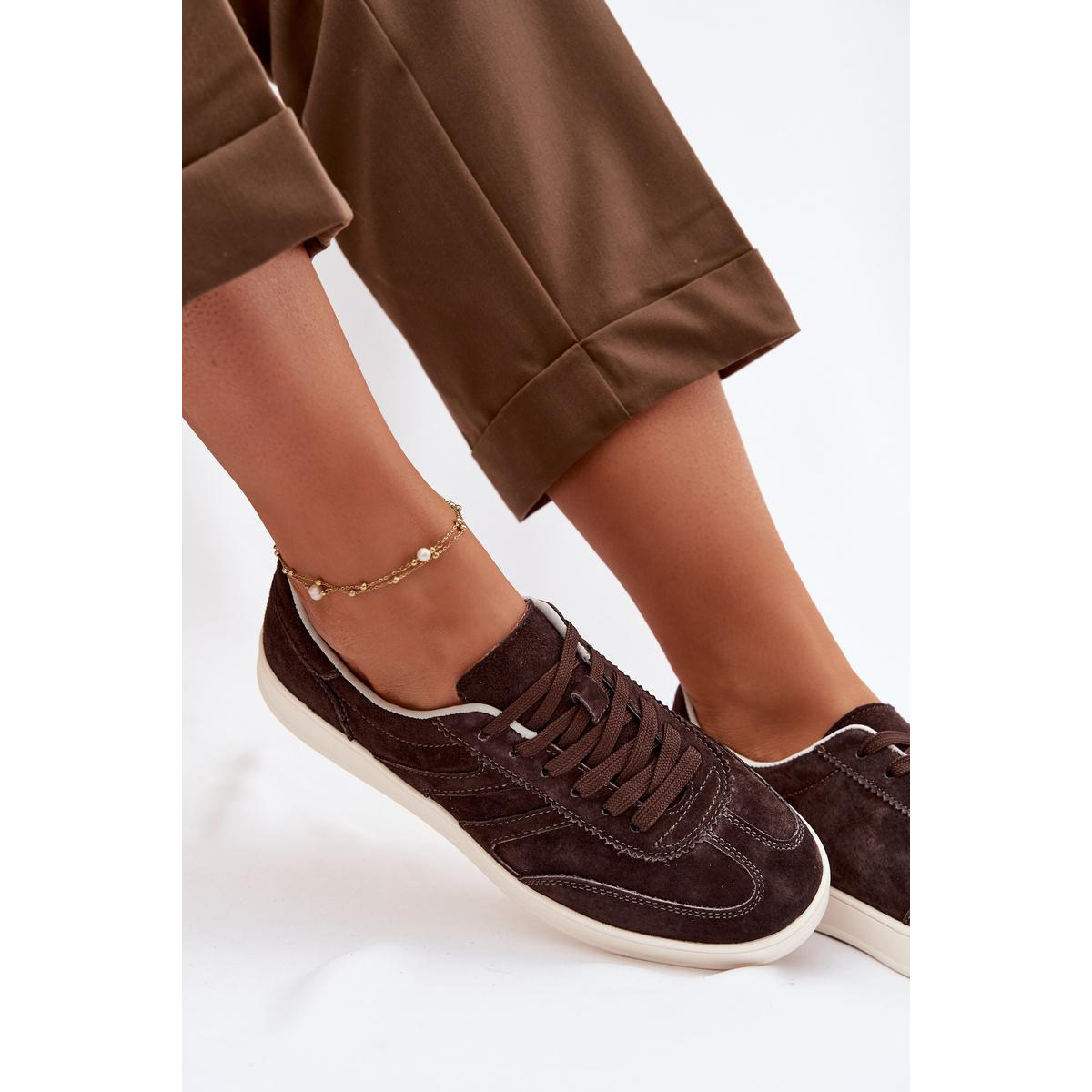 Sneakersy z velúru Vinceza 95400 Čokoládové