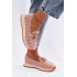 Slip On Tenisky so Zlato Detalom GOE TT2N4081 Ružové