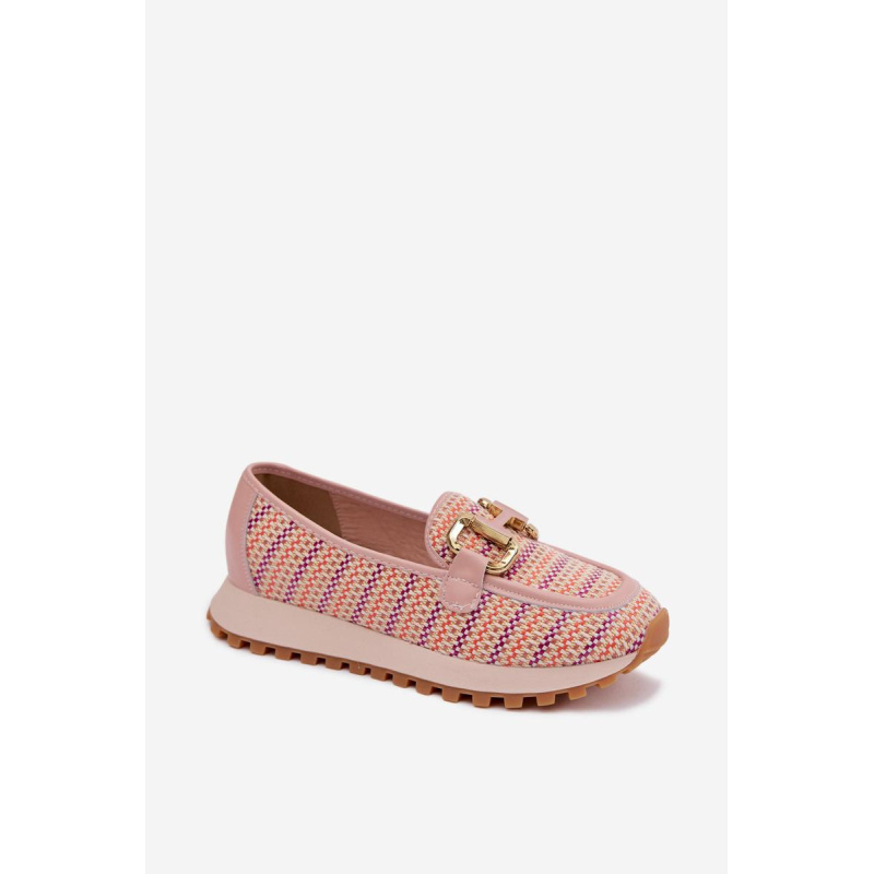 Slip On Tenisky so Zlato Detalom GOE TT2N4081 Ružové