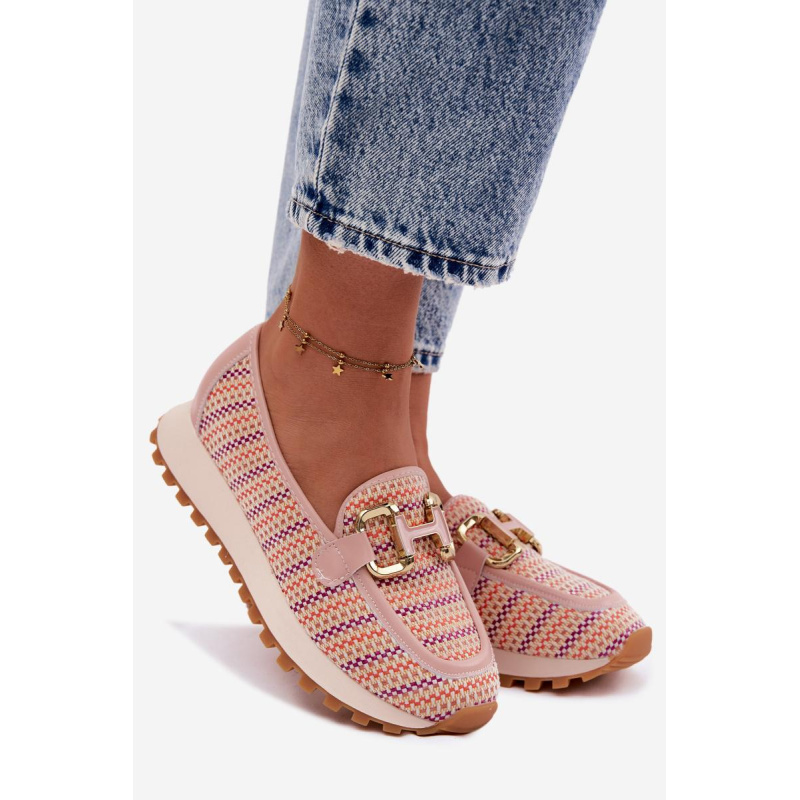 Slip On Tenisky so Zlato Detalom GOE TT2N4081 Ružové