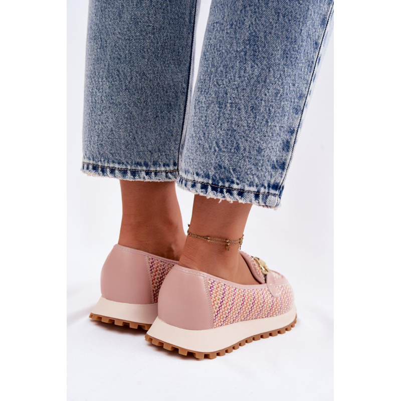 Slip On Tenisky so Zlato Detalom GOE TT2N4081 Ružové