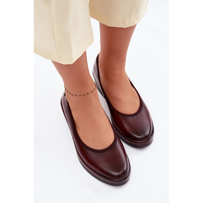 Kožené dámske platformové topánky Vinceza 39987 Bordové - Odtiene červenej
