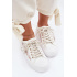 Dámske tenisky s čipkou na platforme Lee Cooper LCW-26-44-4480 Biele - Biela
